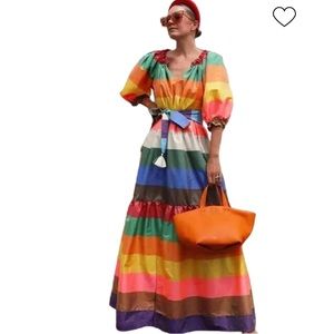 Mulla Awning Striped Maxi dress NWT